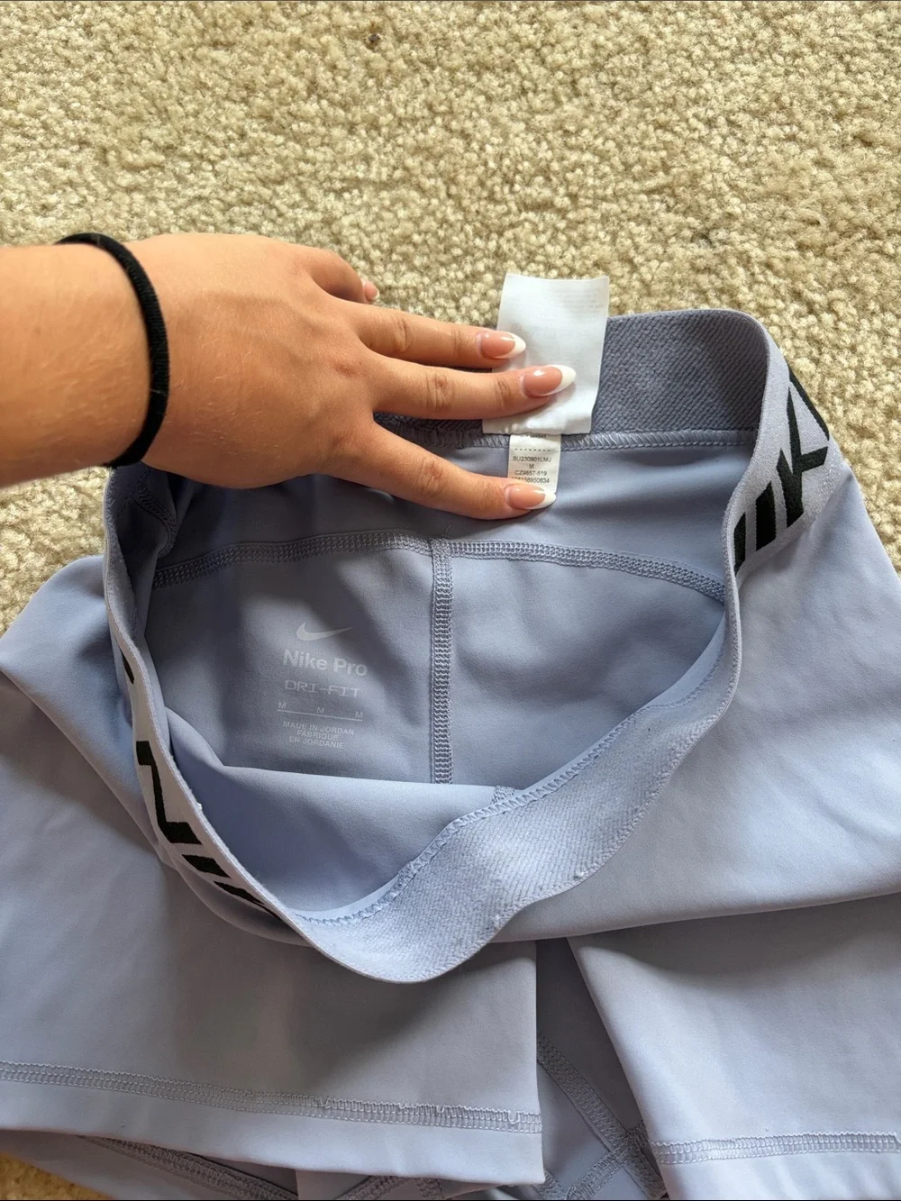 Nike Pro Women's Light Gray Athletic Bike Shorts